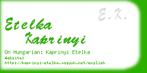 etelka kaprinyi business card